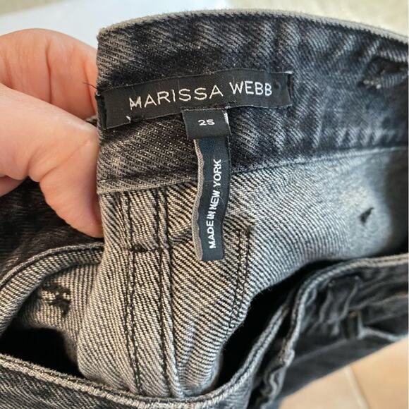 Marissa Webb Grant Straight Leg Jean Size 25 Black Stonewashed and Cinched back - Picture 9 of 10